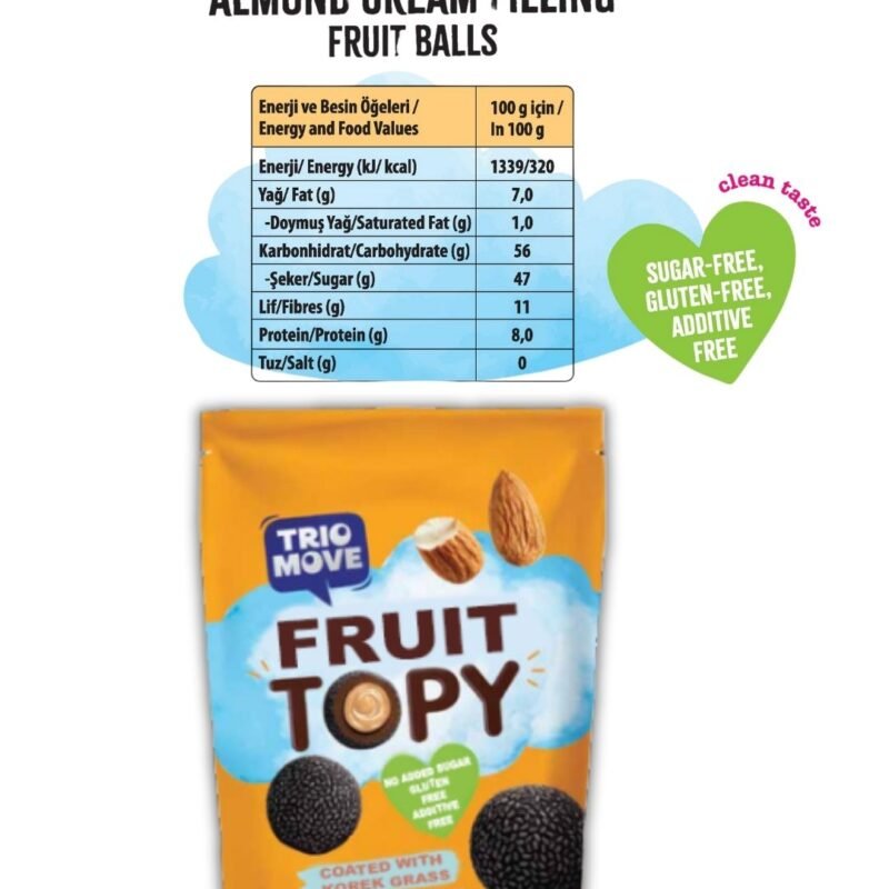 Fruit Topy Balls ALMOND CREAM FILLING – Trio Move 12 Pack